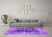 Machine Washable Oriental Purple Industrial Area Rugs in a Living Room, wshurb2607pur