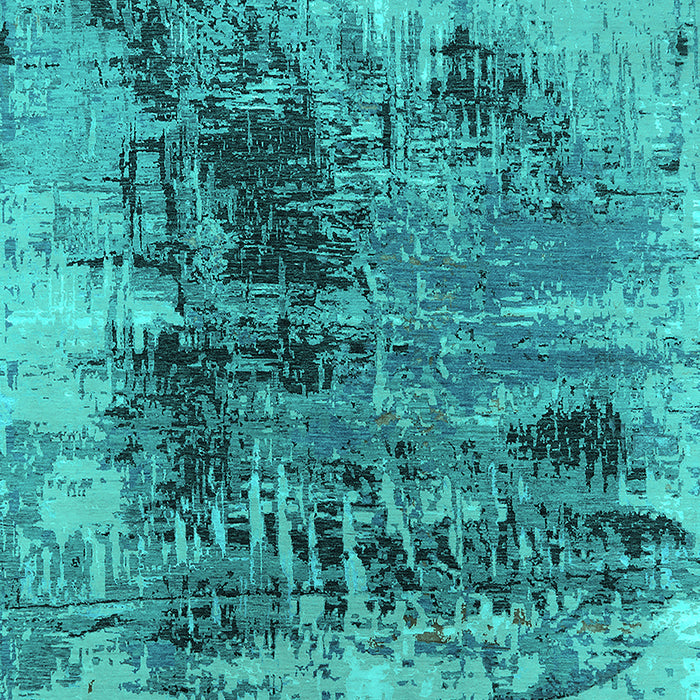 Machine Washable Oriental Turquoise Industrial Area Rugs, wshurb2607turq