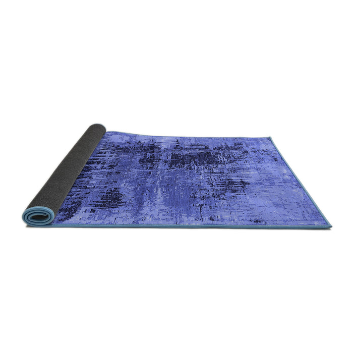 Sideview of Oriental Blue Industrial Rug, urb2607blu