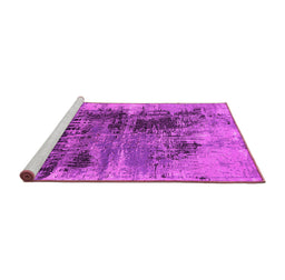 Sideview of Machine Washable Oriental Pink Industrial Rug, wshurb2607pnk