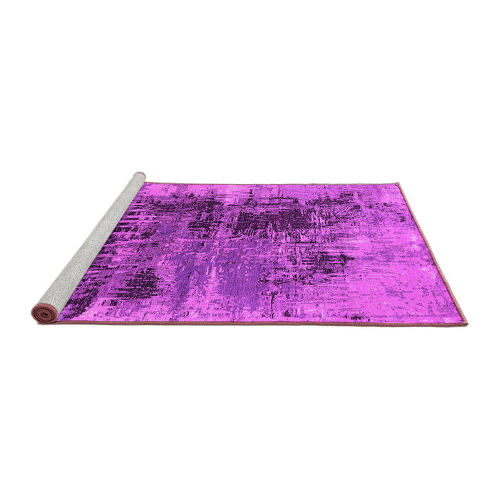 Sideview of Machine Washable Oriental Pink Industrial Rug, wshurb2607pnk