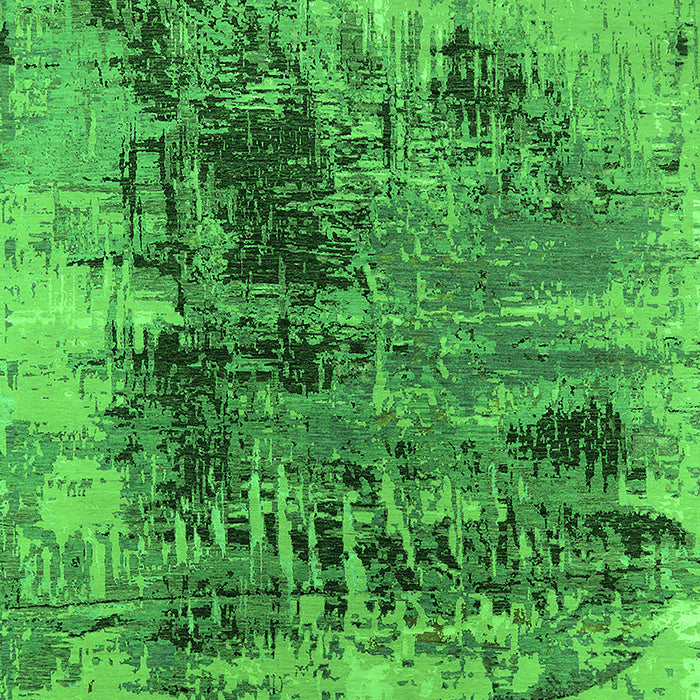 Machine Washable Oriental Green Industrial Area Rugs, wshurb2607grn