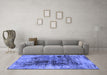 Machine Washable Oriental Blue Industrial Rug in a Living Room, wshurb2607blu