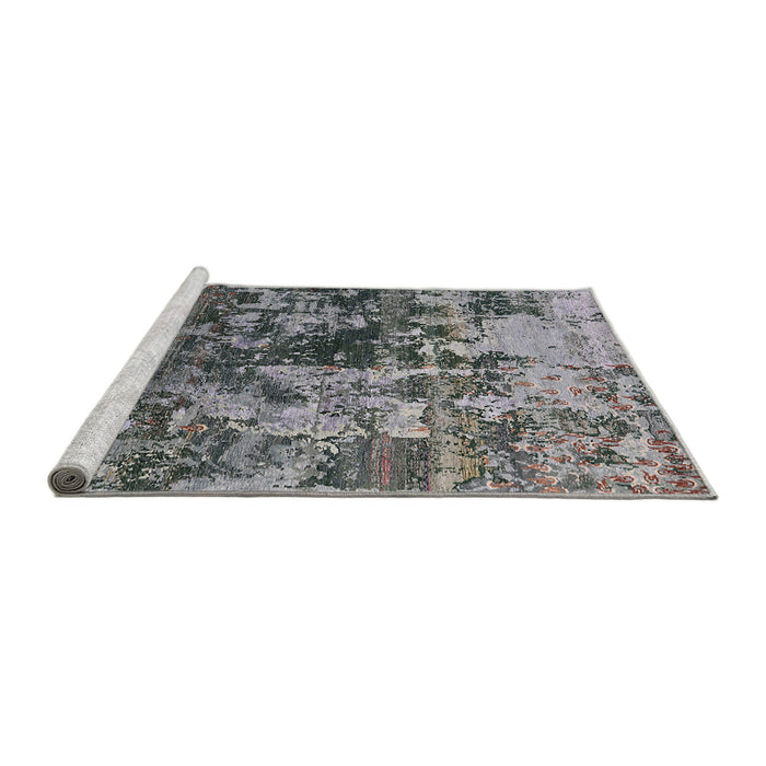 Sideview of Machine Washable Industrial Modern Black Rug, wshurb2608