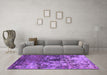 Machine Washable Oriental Purple Industrial Area Rugs in a Living Room, wshurb2608pur