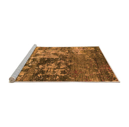 Sideview of Machine Washable Oriental Orange Industrial Area Rugs, wshurb2608org