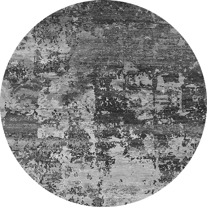 Round Oriental Gray Industrial Rug, urb2608gry