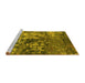 Sideview of Machine Washable Oriental Yellow Industrial Rug, wshurb2608yw