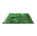 Sideview of Machine Washable Oriental Emerald Green Industrial Area Rugs, wshurb2608emgrn