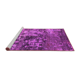 Sideview of Machine Washable Oriental Pink Industrial Rug, wshurb2608pnk