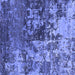 Square Machine Washable Oriental Blue Industrial Rug, wshurb2608blu