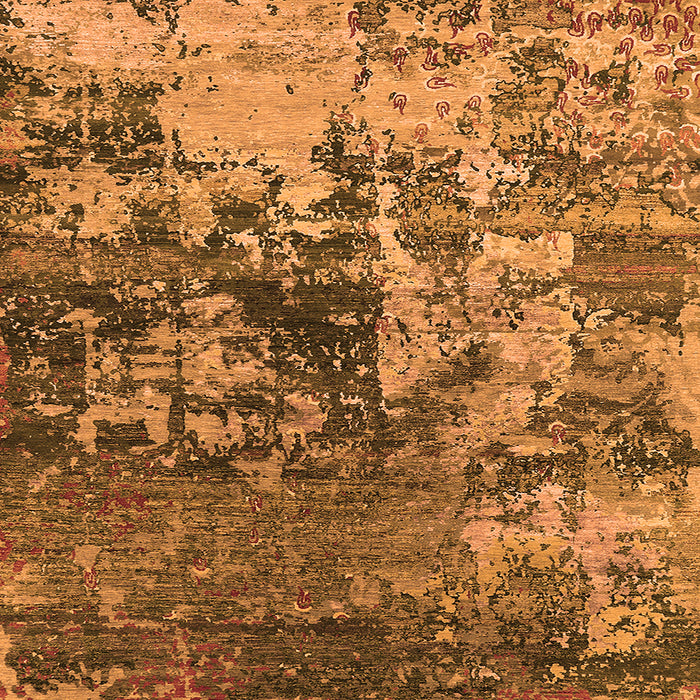 Square Oriental Orange Industrial Rug, urb2608org