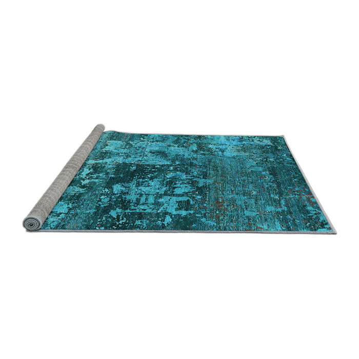Sideview of Machine Washable Oriental Light Blue Industrial Rug, wshurb2608lblu