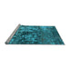 Sideview of Machine Washable Oriental Light Blue Industrial Rug, wshurb2608lblu