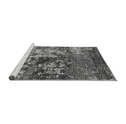 Sideview of Machine Washable Oriental Gray Industrial Rug, wshurb2608gry