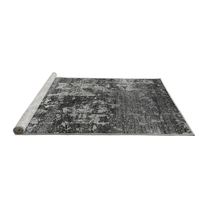 Sideview of Machine Washable Oriental Gray Industrial Rug, wshurb2608gry