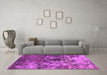Machine Washable Oriental Pink Industrial Rug in a Living Room, wshurb2608pnk