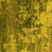 Square Machine Washable Oriental Yellow Industrial Rug, wshurb2608yw
