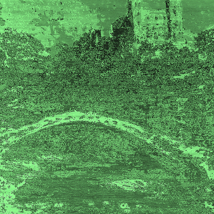 Square Oriental Emerald Green Industrial Rug, urb2609emgrn