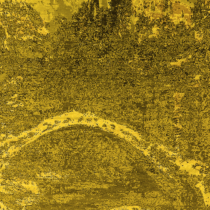 Machine Washable Oriental Yellow Industrial Rug, wshurb2609yw