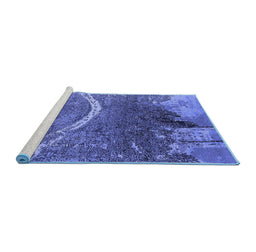 Sideview of Machine Washable Oriental Blue Industrial Rug, wshurb2609blu