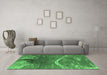 Machine Washable Oriental Emerald Green Industrial Area Rugs in a Living Room,, wshurb2609emgrn