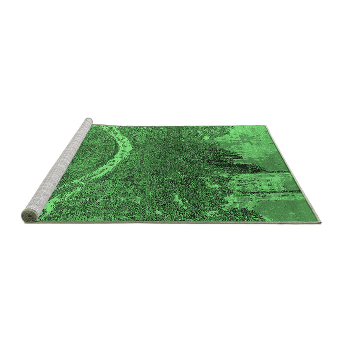 Sideview of Machine Washable Oriental Emerald Green Industrial Area Rugs, wshurb2609emgrn