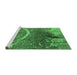 Sideview of Machine Washable Oriental Emerald Green Industrial Area Rugs, wshurb2609emgrn