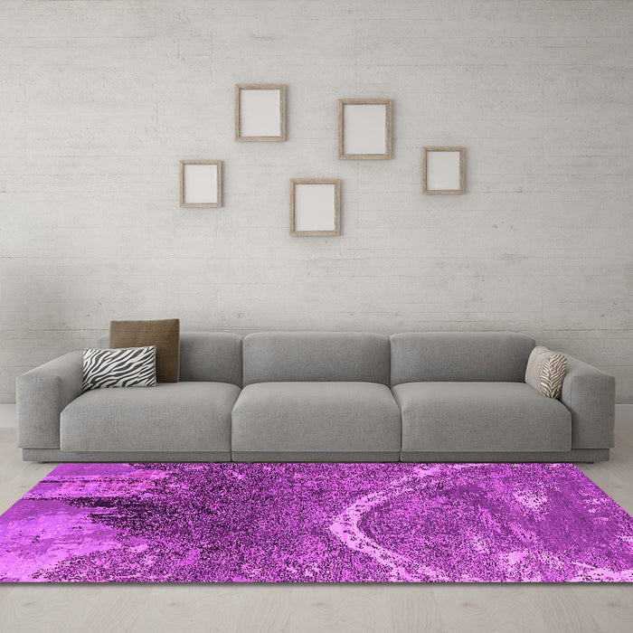 Machine Washable Oriental Pink Industrial Rug in a Living Room, wshurb2609pnk