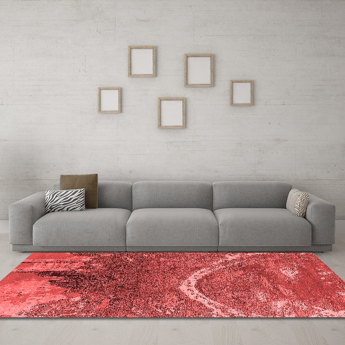 Industrial Red Washable Rugs