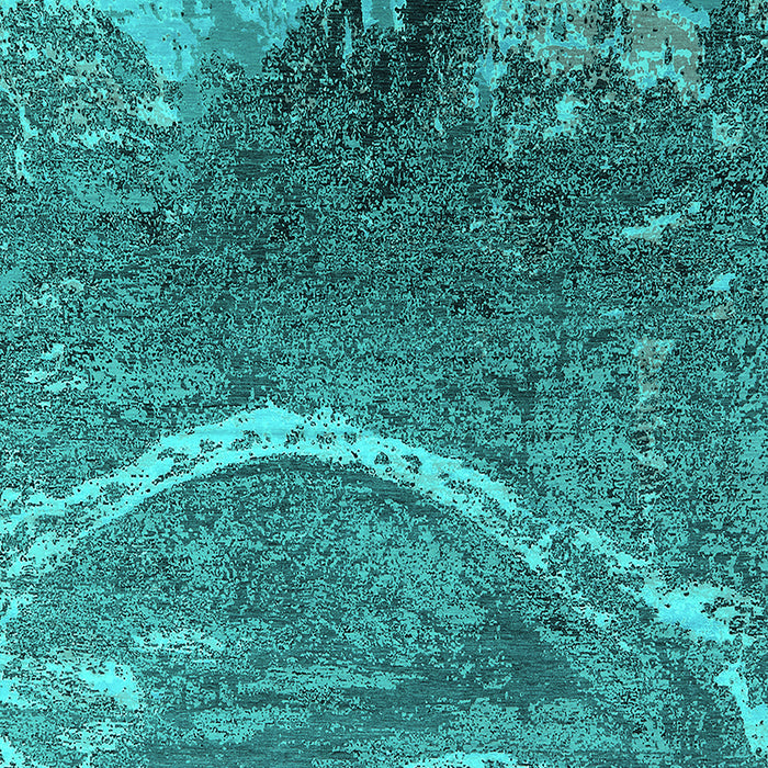 Machine Washable Oriental Turquoise Industrial Area Rugs, wshurb2609turq