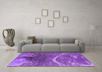 Machine Washable Oriental Purple Industrial Rug, wshurb2609pur