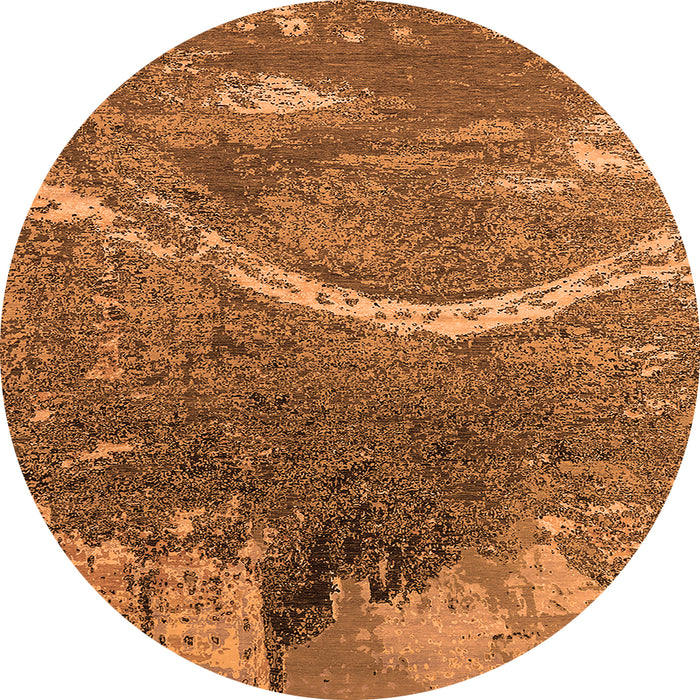 Round Oriental Orange Industrial Rug, urb2609org