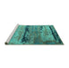 Sideview of Machine Washable Oriental Turquoise Industrial Area Rugs, wshurb2610turq