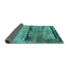 Sideview of Oriental Turquoise Industrial Rug, urb2610turq