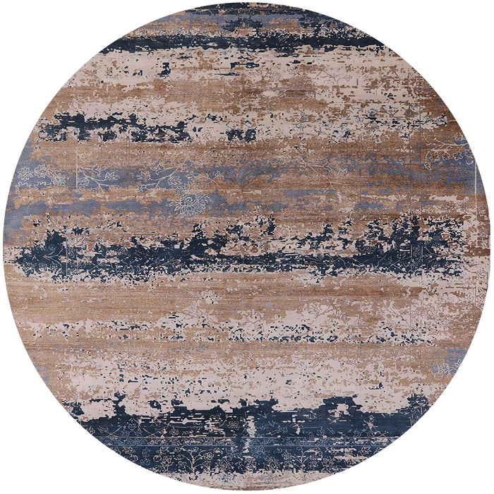 Round Machine Washable Industrial Modern Purple Rug, wshurb2610