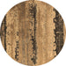 Round Oriental Brown Industrial Rug, urb2610brn