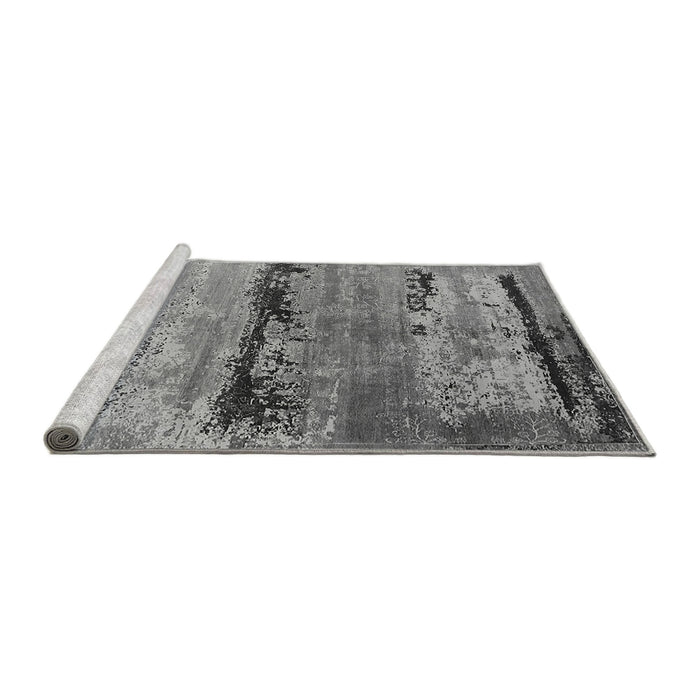 Sideview of Machine Washable Oriental Gray Industrial Rug, wshurb2610gry