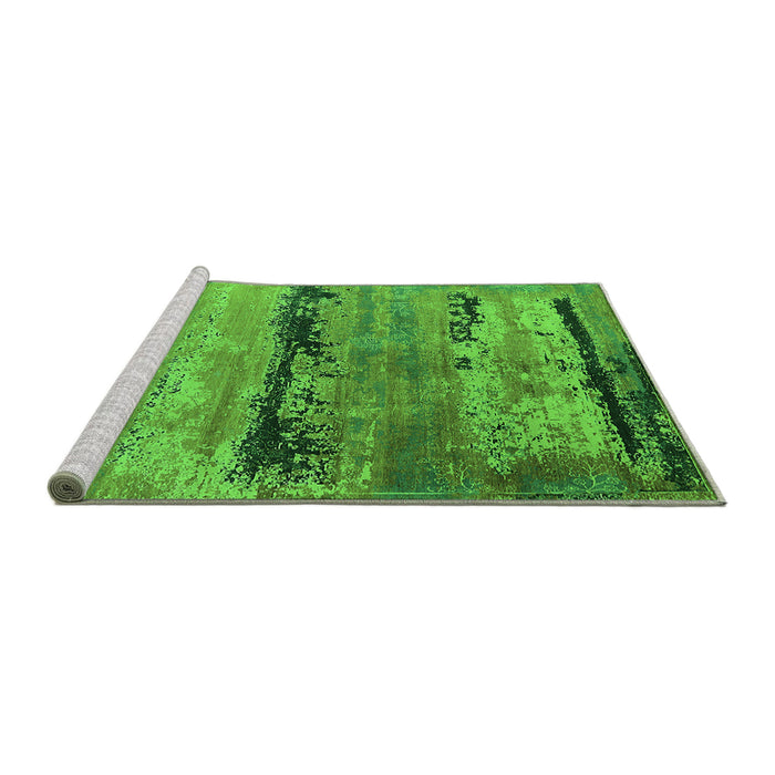 Sideview of Machine Washable Oriental Green Industrial Area Rugs, wshurb2610grn