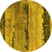 Round Oriental Yellow Industrial Rug, urb2610yw