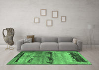 Machine Washable Oriental Emerald Green Industrial Rug, wshurb2610emgrn