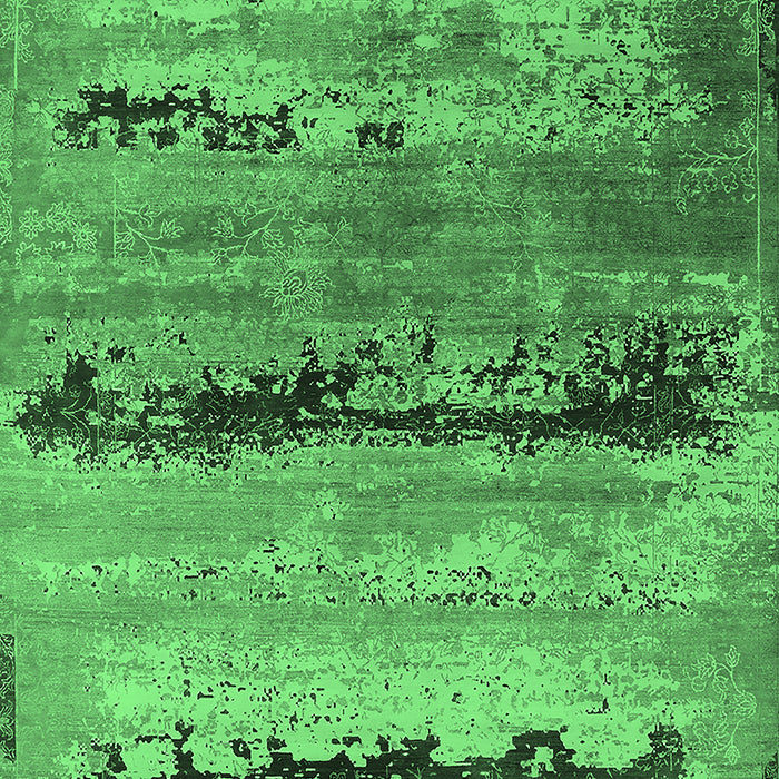 Machine Washable Oriental Emerald Green Industrial Area Rugs, wshurb2610emgrn