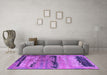 Machine Washable Oriental Purple Industrial Area Rugs in a Living Room, wshurb2610pur