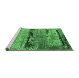 Sideview of Machine Washable Oriental Emerald Green Industrial Area Rugs, wshurb2610emgrn