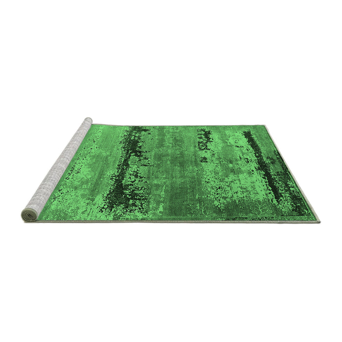 Sideview of Machine Washable Oriental Emerald Green Industrial Area Rugs, wshurb2610emgrn