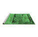 Sideview of Machine Washable Oriental Emerald Green Industrial Area Rugs, wshurb2610emgrn