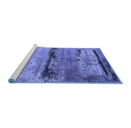 Sideview of Machine Washable Oriental Blue Industrial Rug, wshurb2610blu