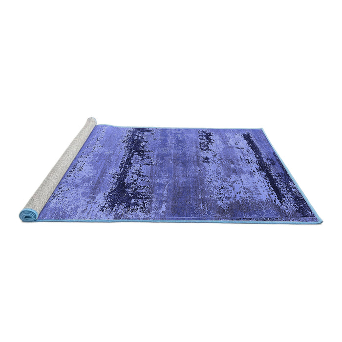 Sideview of Machine Washable Oriental Blue Industrial Rug, wshurb2610blu