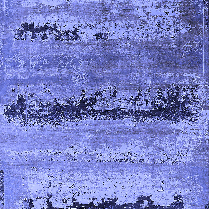 Machine Washable Oriental Blue Industrial Rug, wshurb2610blu
