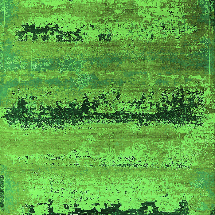 Machine Washable Oriental Green Industrial Area Rugs, wshurb2610grn